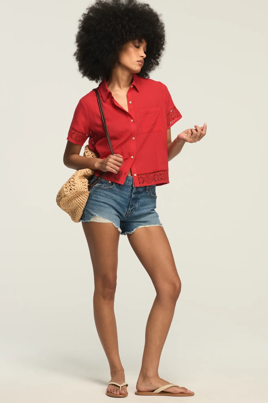 CUTWORK CAMP SHIRT — 636 RED — image 5
