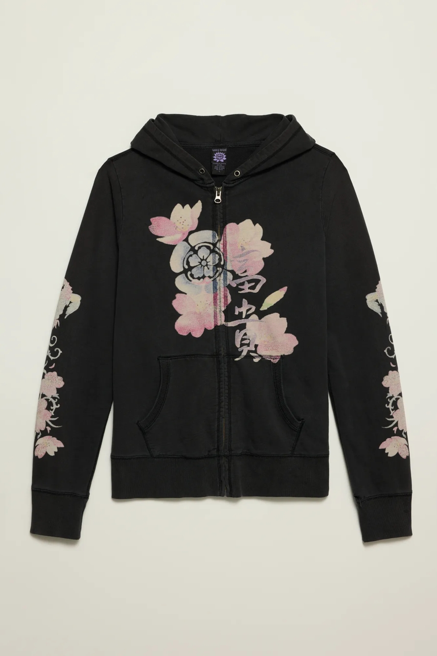 Lucky Brand Vintage Y2K Full Zip Hoodie — BLACK WASH — image 1