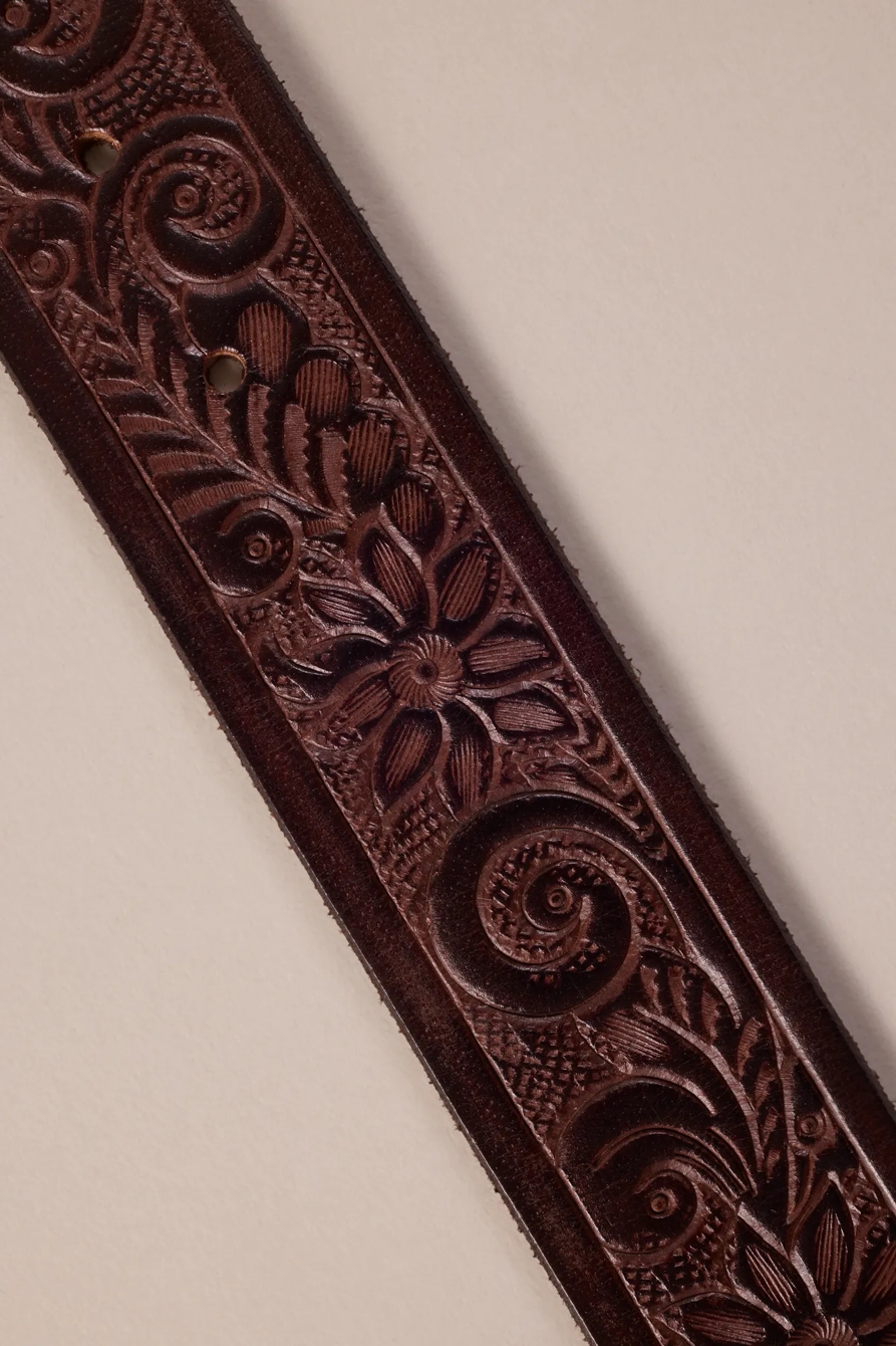 FLORAL WESTERN BELT — BROWN — image 2