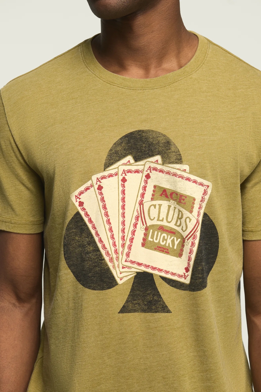 ACE OF CLUBS BEER TEE — GREEN MOSS — image 2