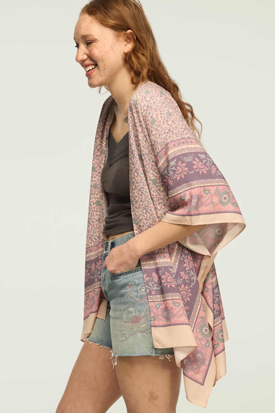 PRINTED CLASSIC KIMONO — PURPLE BORDER PRINT — image 4