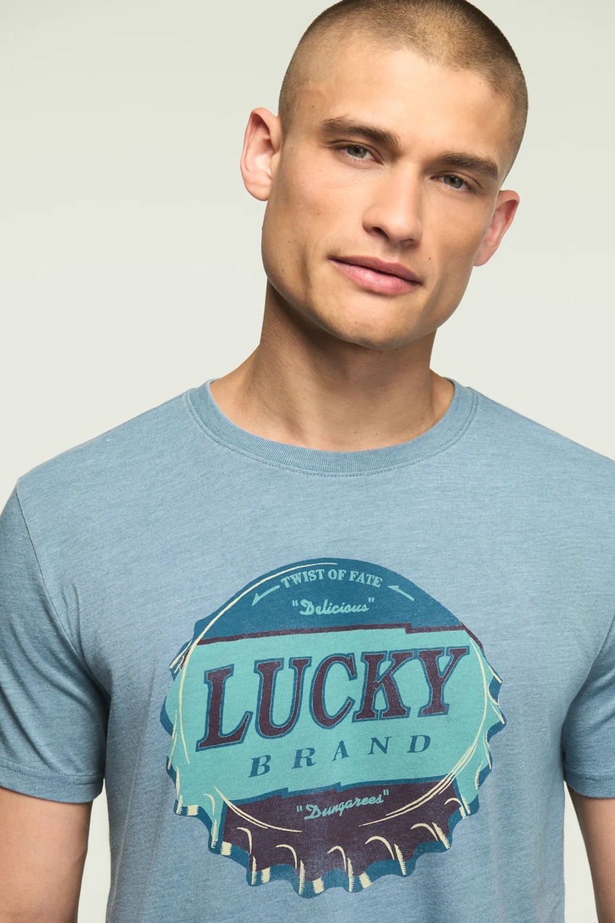 LUCKY BOTTLE CAP TEE — Bluestone — image 2