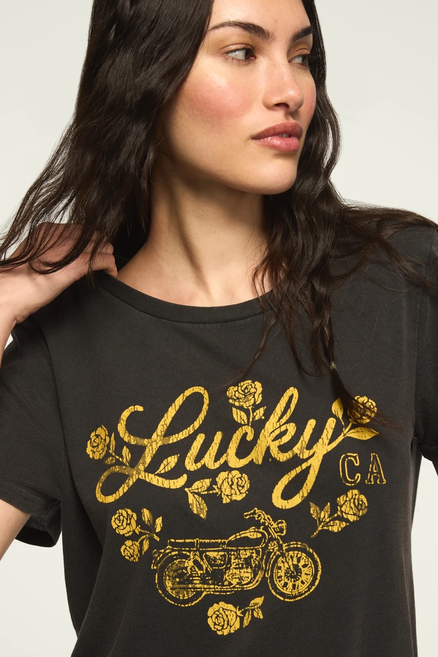 LUCKY ROSE MOTO CLASSIC CREW — JET BLACK — image 1