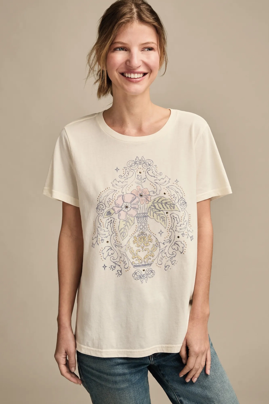 FLORAL VASE CLASSIC CREW — CANOLI CREAM — image 1
