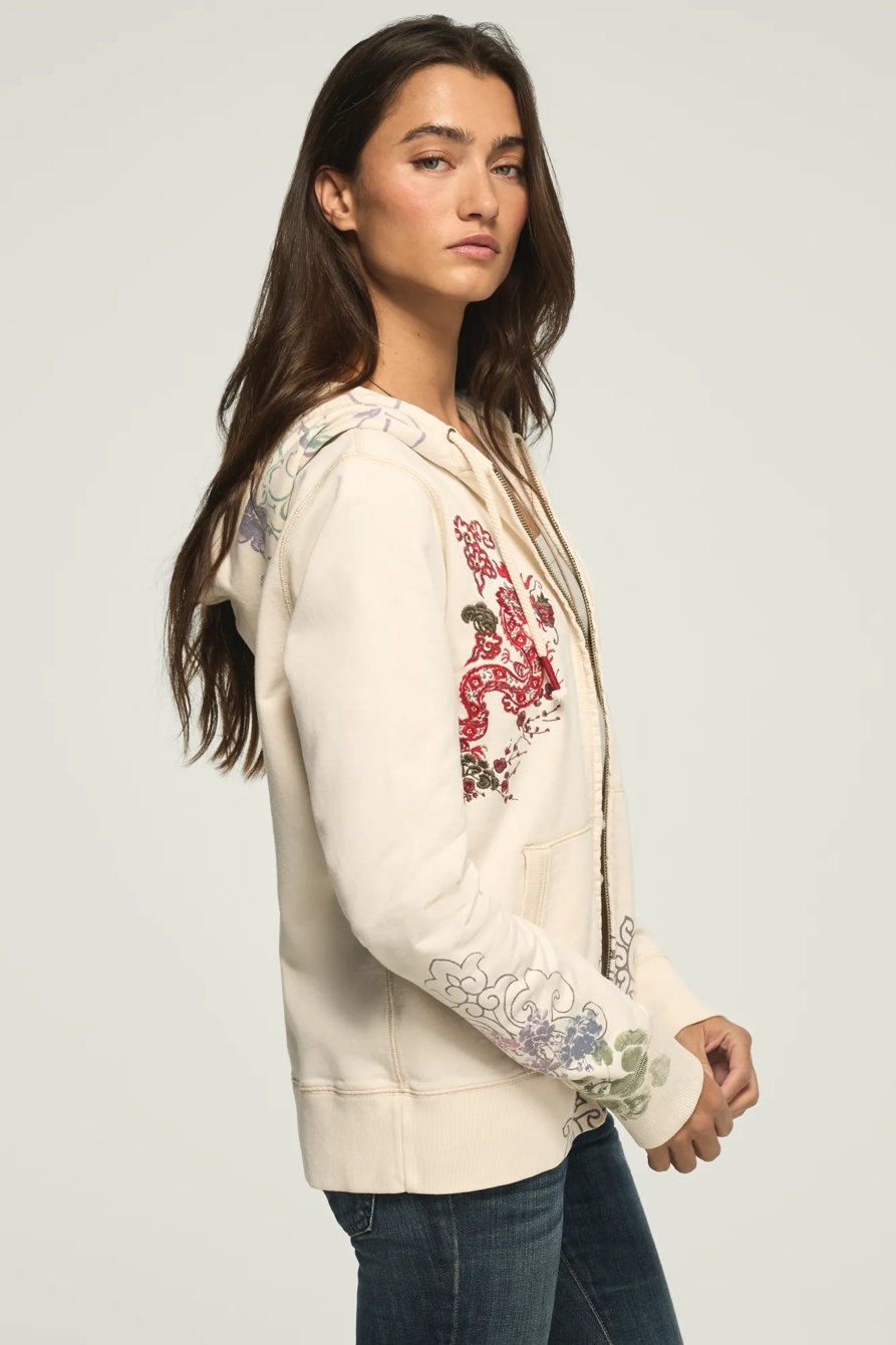 Lucky Brand Vintage Y2K Full Zip Hoodie — CREAM MULTI — image 11