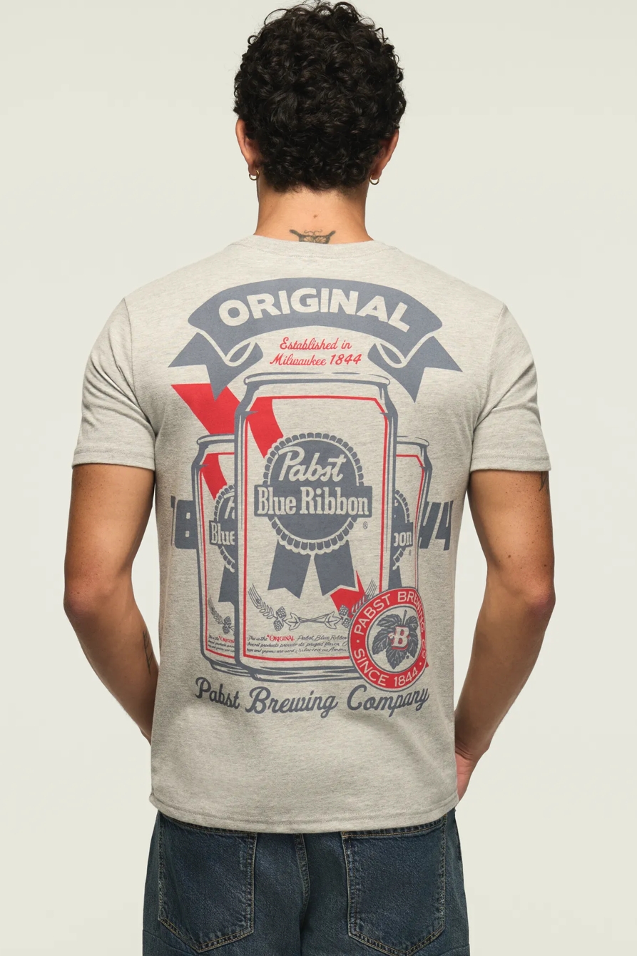 Pabst Emblem Tee — GRAY — image 1