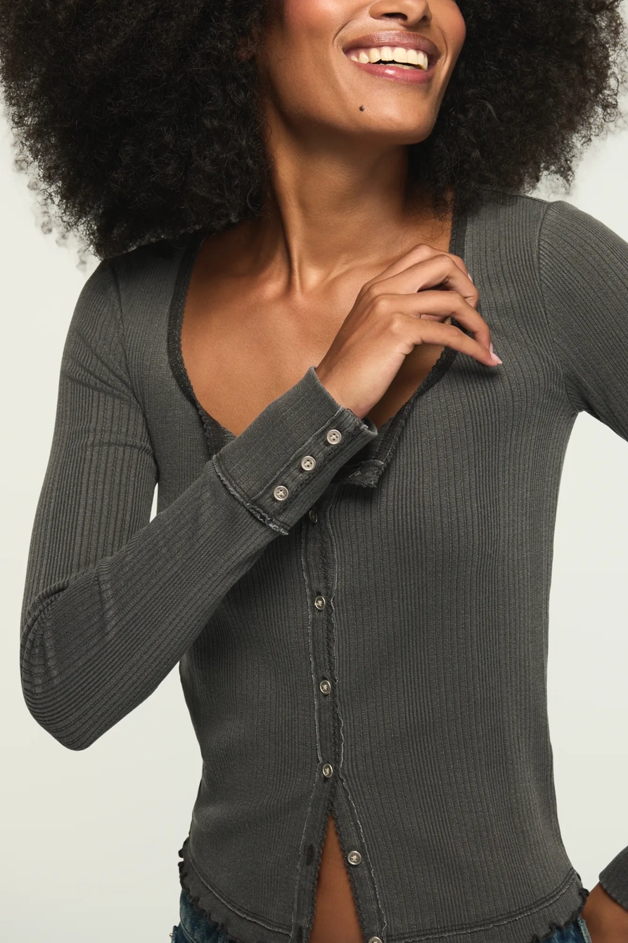 SOLID BUTTON THROUGH TOP — ASPHALT — image 5