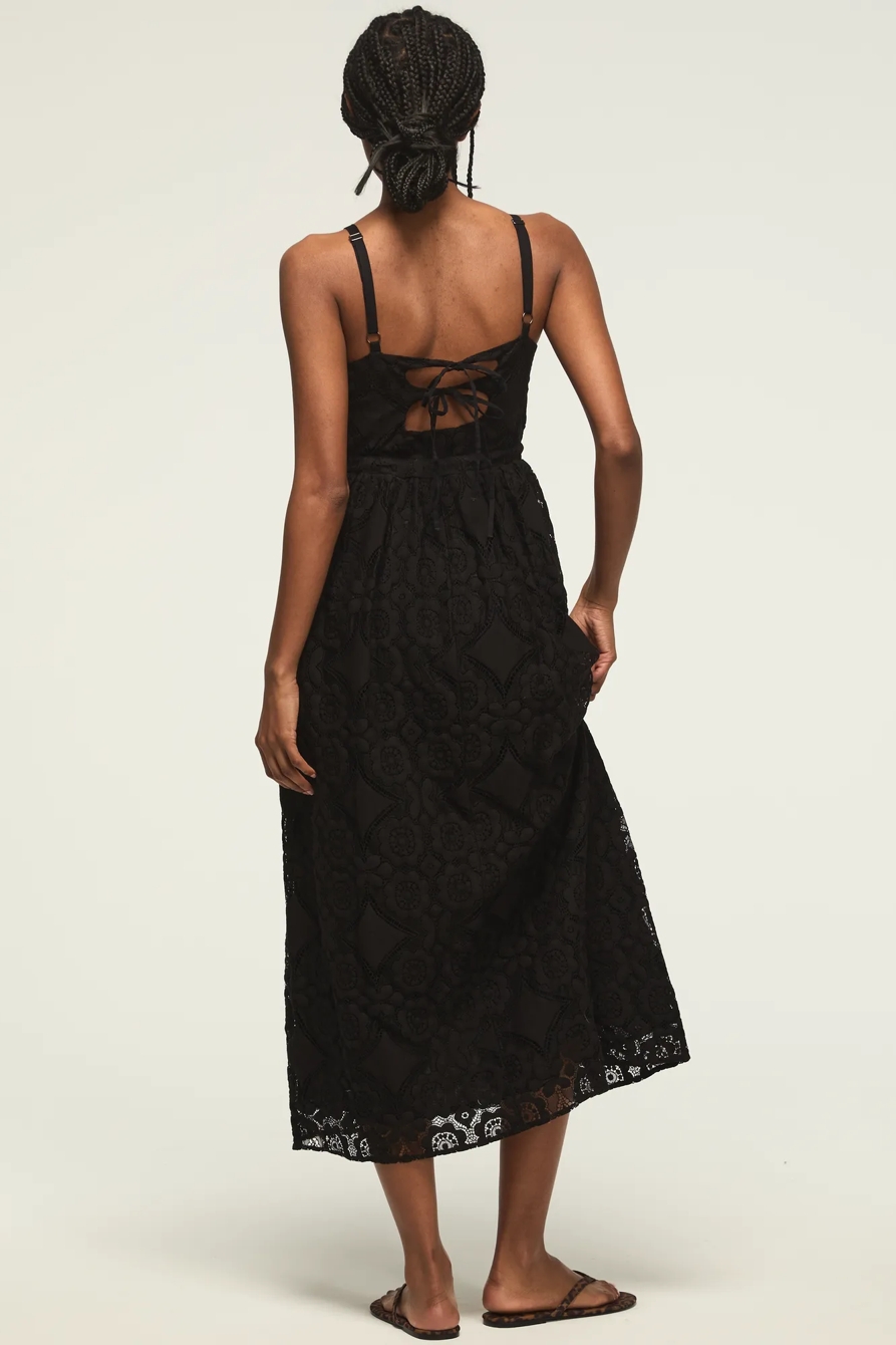 DROP WAIST BALLET MIDI DRESS — #001 BLACK — image 3