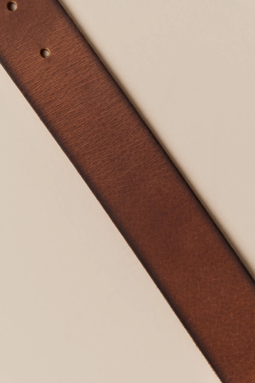 DOUBLE KEEPER LEATHER BELT — DARK BROWN — image 2