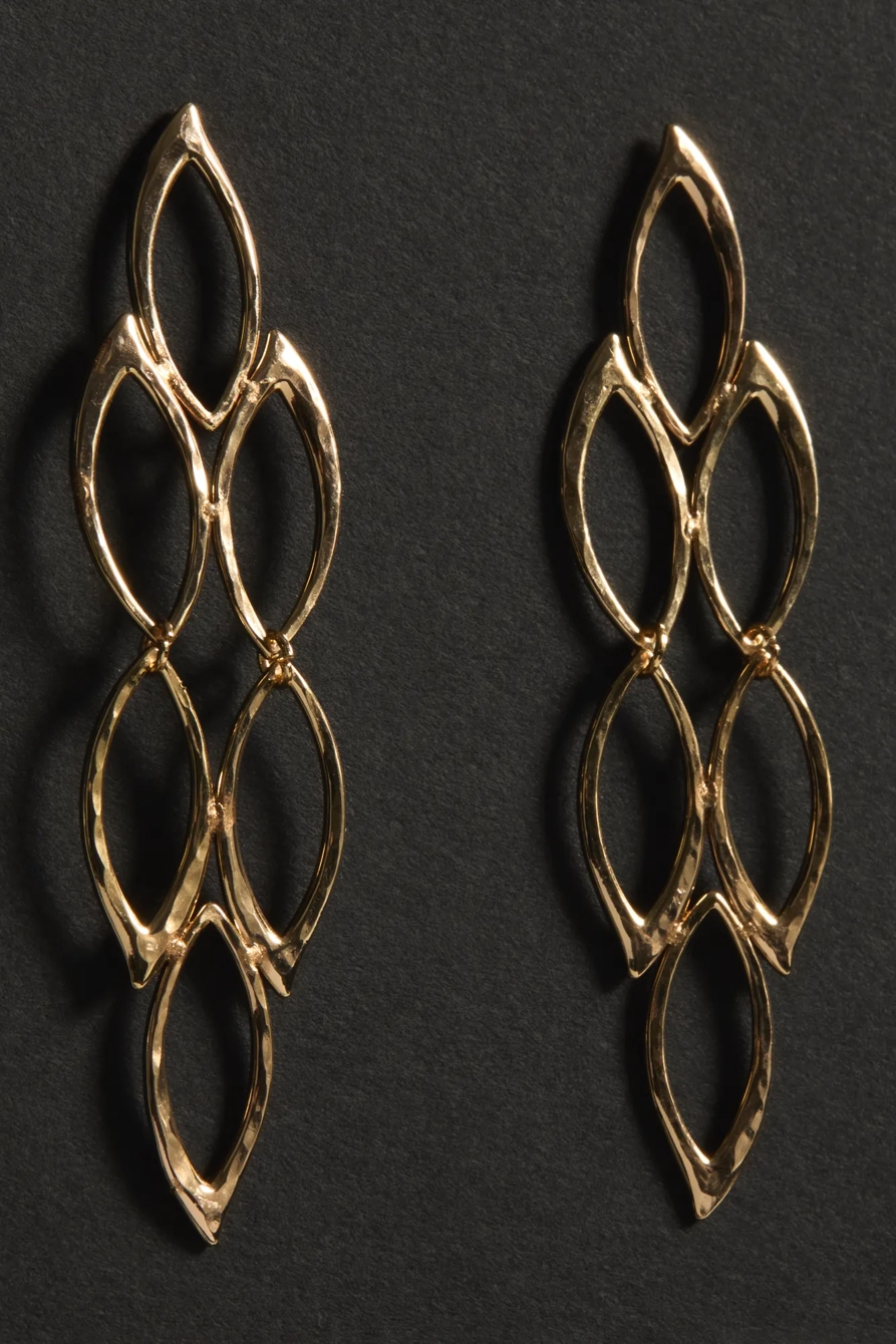 CIRCLE DROP STATEMENT EARRINGS — GOLD — image 1