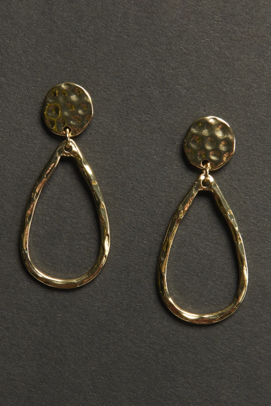 Teardrop Hoop Earrings — GOLD — image 2