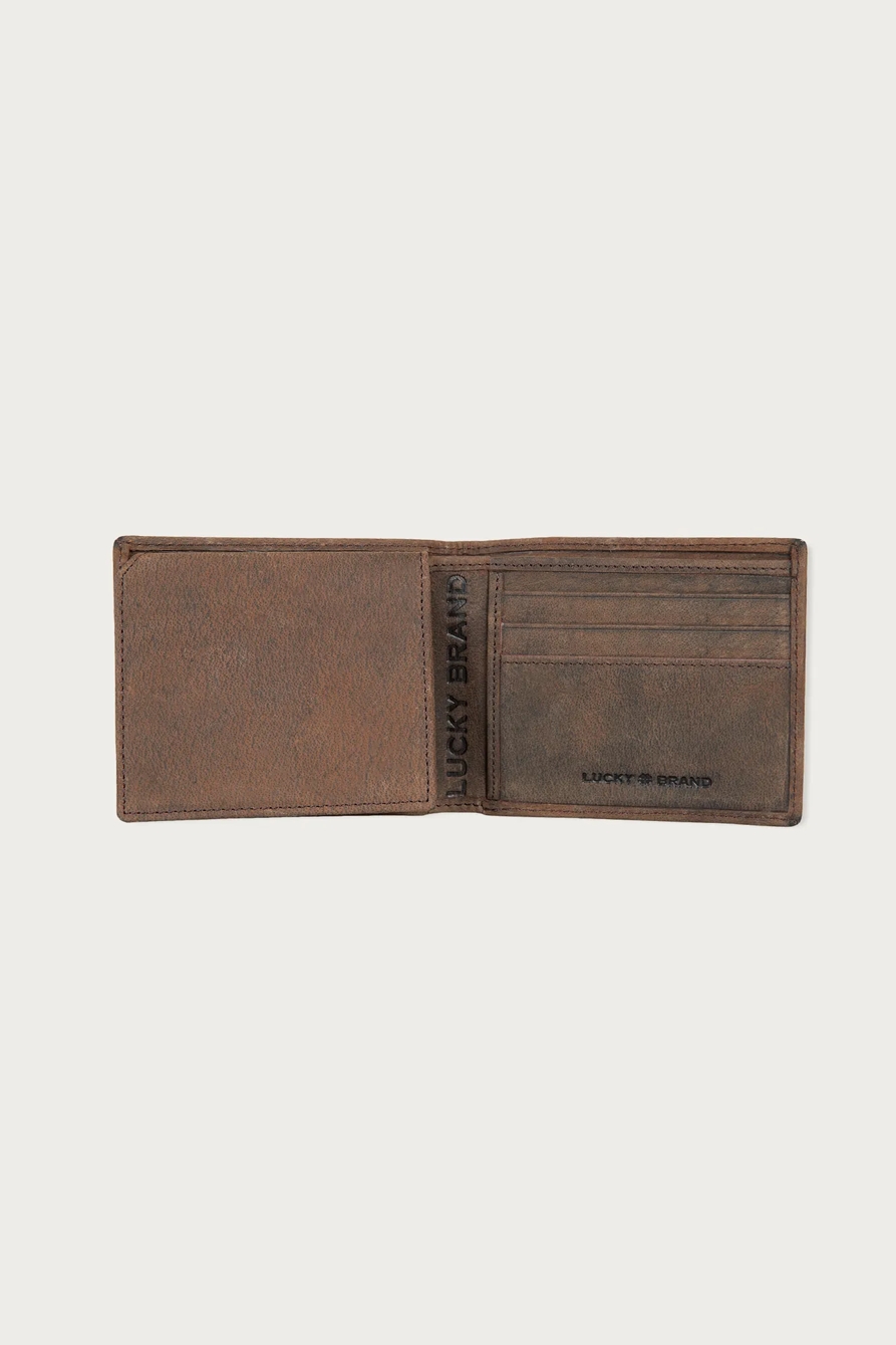 GROOVED LEATHER BIFOLD WALLET — DARK BROWN — image 3