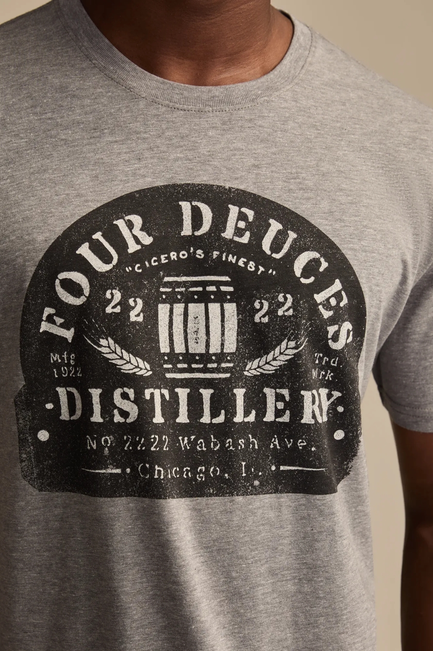 FOUR DEUCES DISTELLERY TEE — HEATHER GREY — image 2