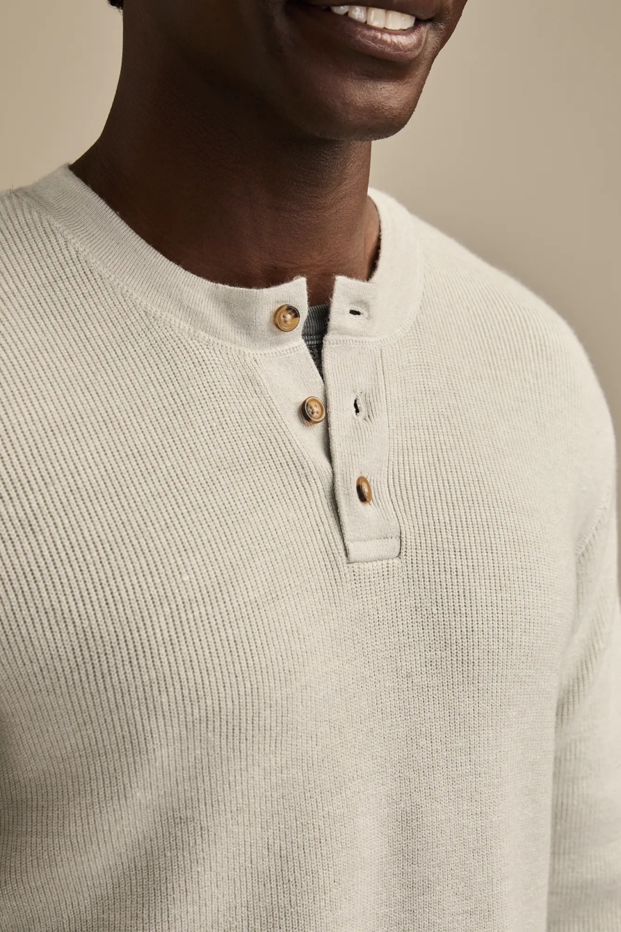 HENLEY PULLOVER — LIGHT HEATHER GREY — image 2