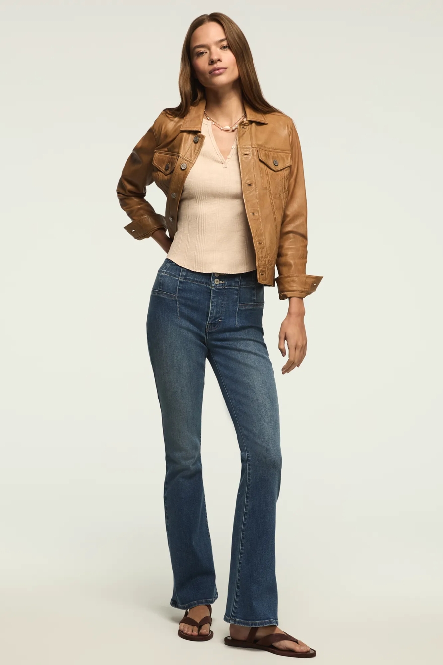 HIGH RISE SEAMED STEVIE FLARE — PRINCESS WASH — image 1