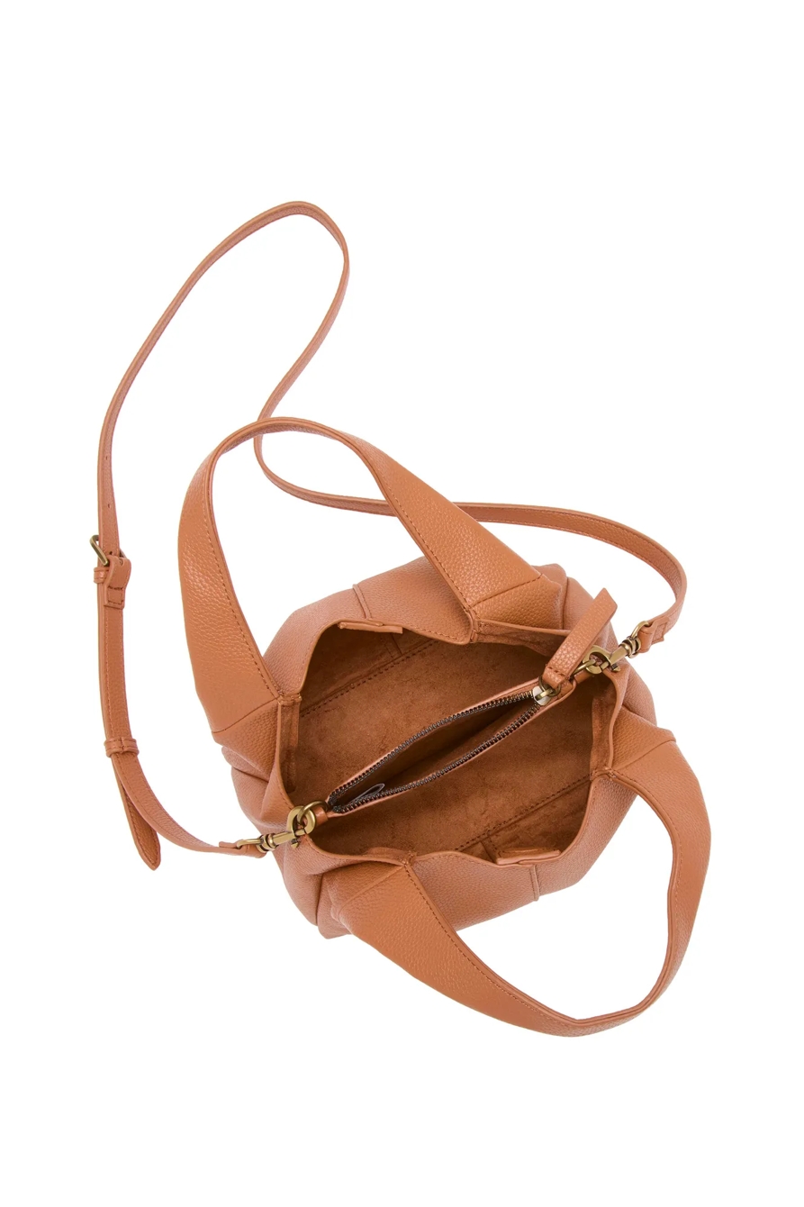 SURI VEGAN LEATHER CROSSBODY — RUST BROWN — image 3