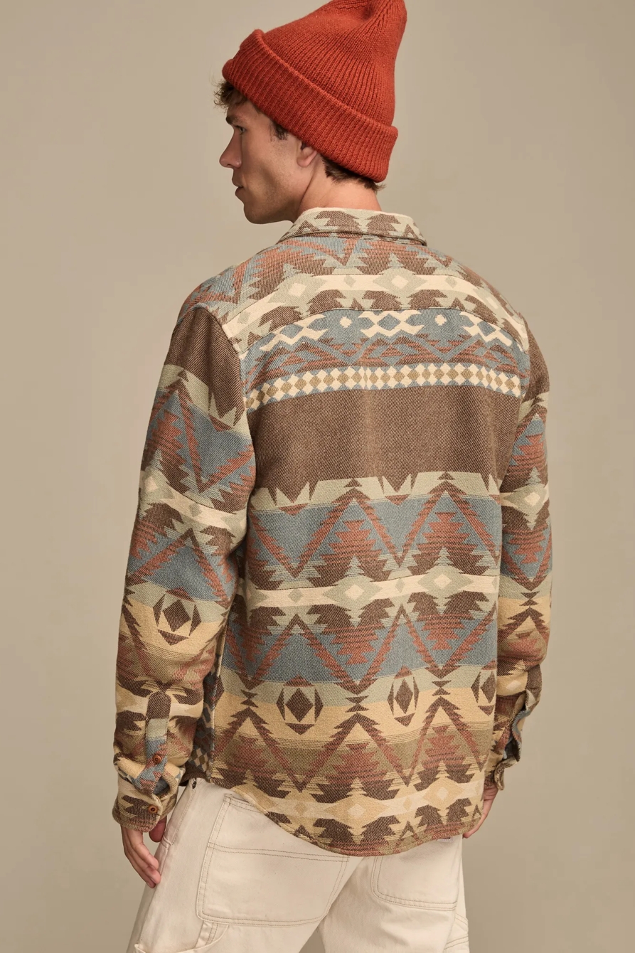 JACQUARD FLANNEL SHIRT — BROWN MULTI — image 3