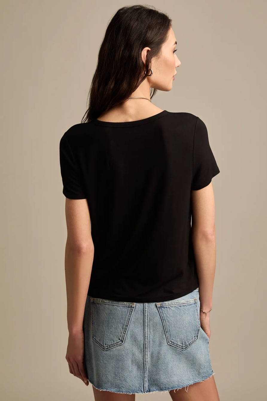 RELAXED CREW NECK TEE — JET BLACK — image 5