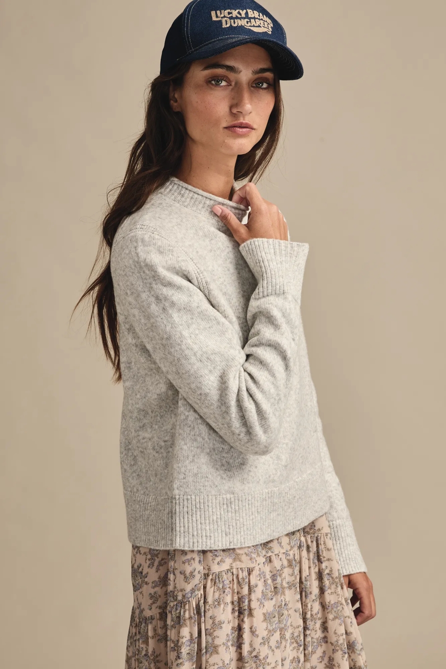 ROLL NECK PULLOVER — LIGHT HEATHER GRAY — image 4