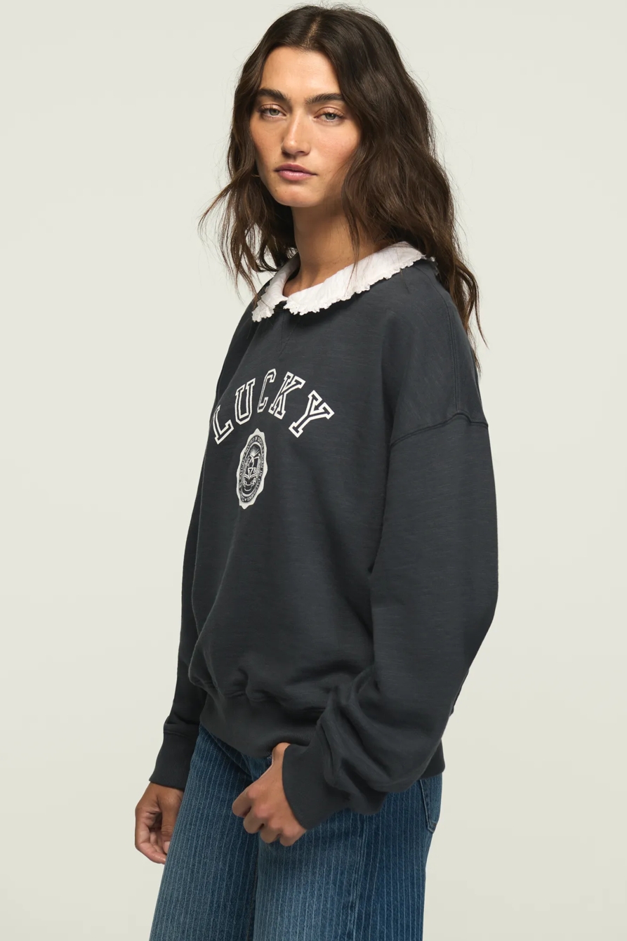 PETERPAN COLLAR GRAPHIC CREW — INDIA INK — image 3