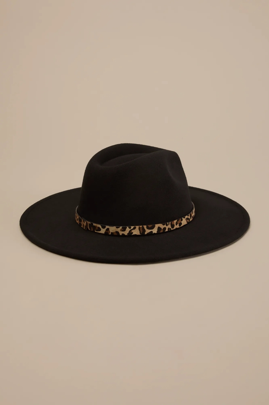 RANGER HAT with Leopard Band — BLACK — image 3