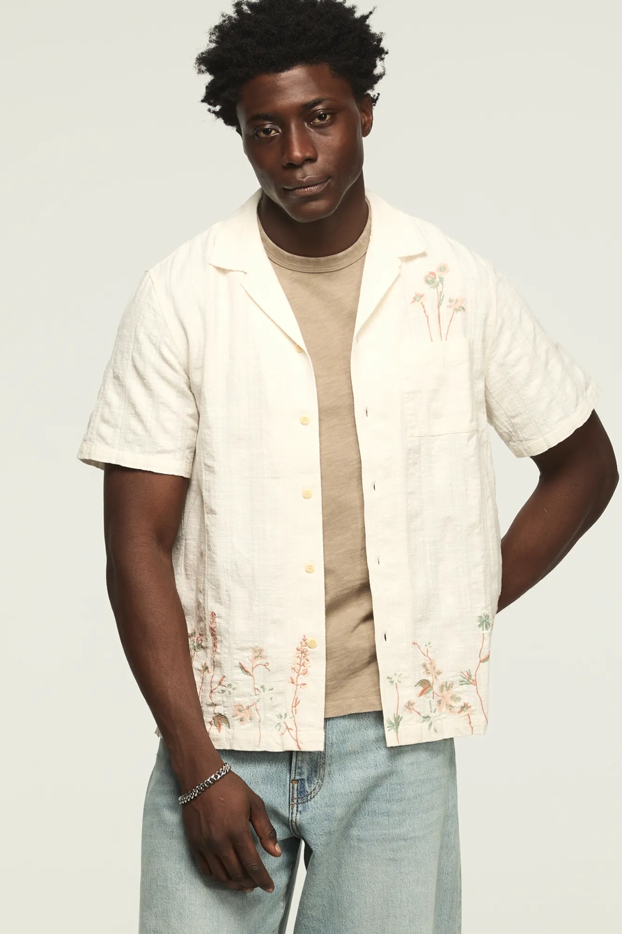 NOVELTY CAMP COLLAR SHIRT — CREAM MULTI — image 1