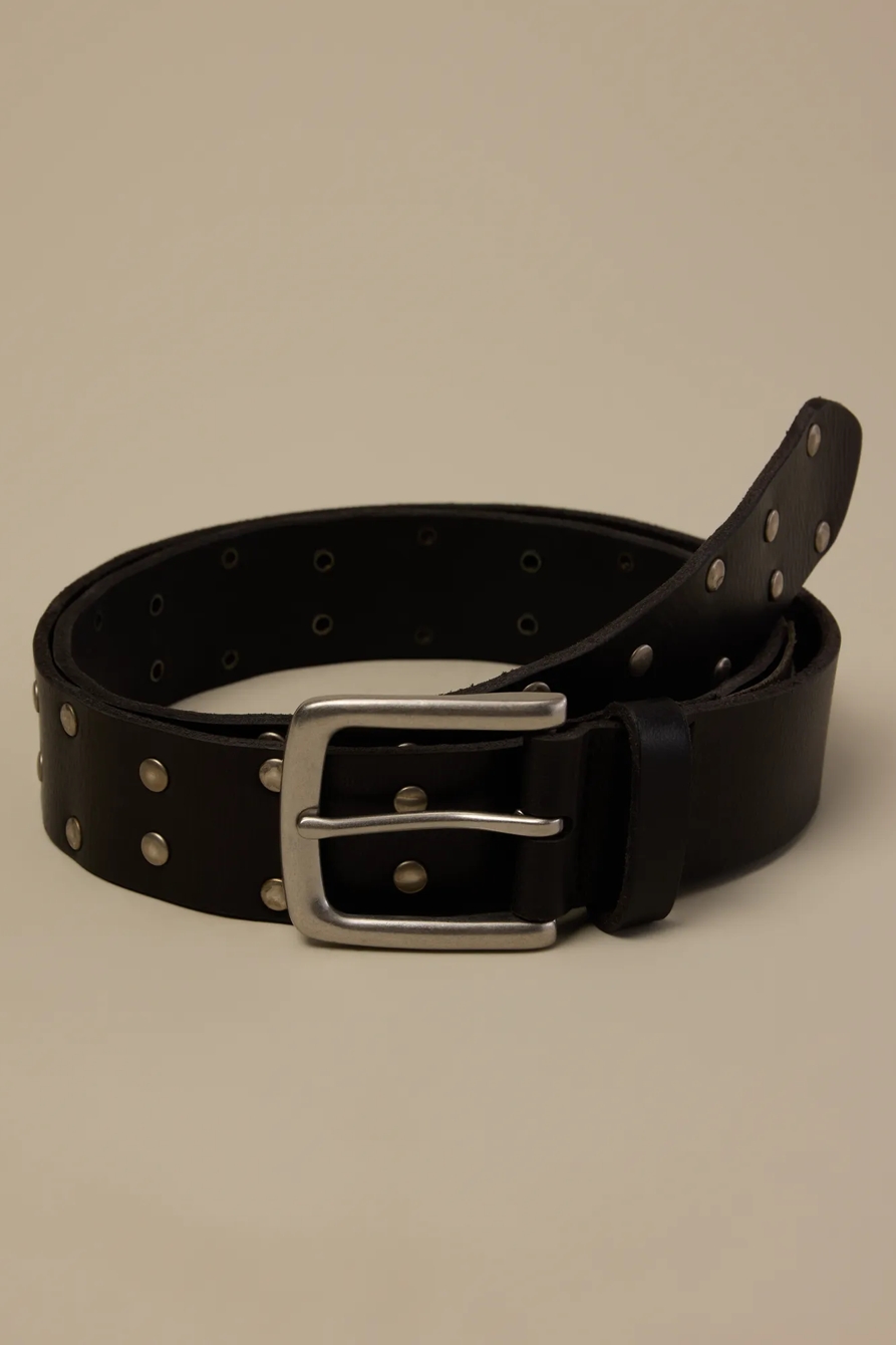 Leather Studd Belt — BLACK — image 1