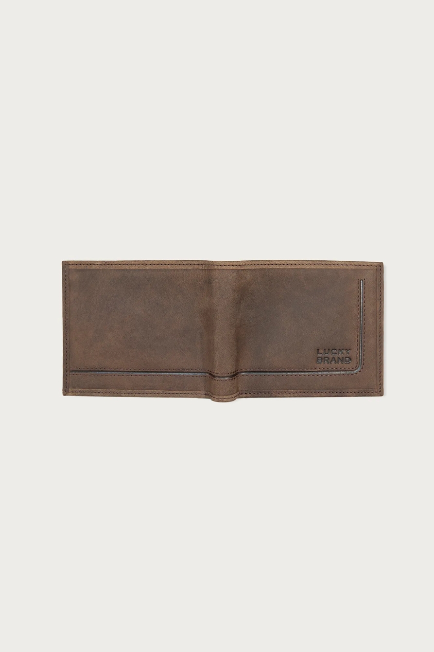 GROOVED LEATHER BIFOLD WALLET — DARK BROWN — image 5