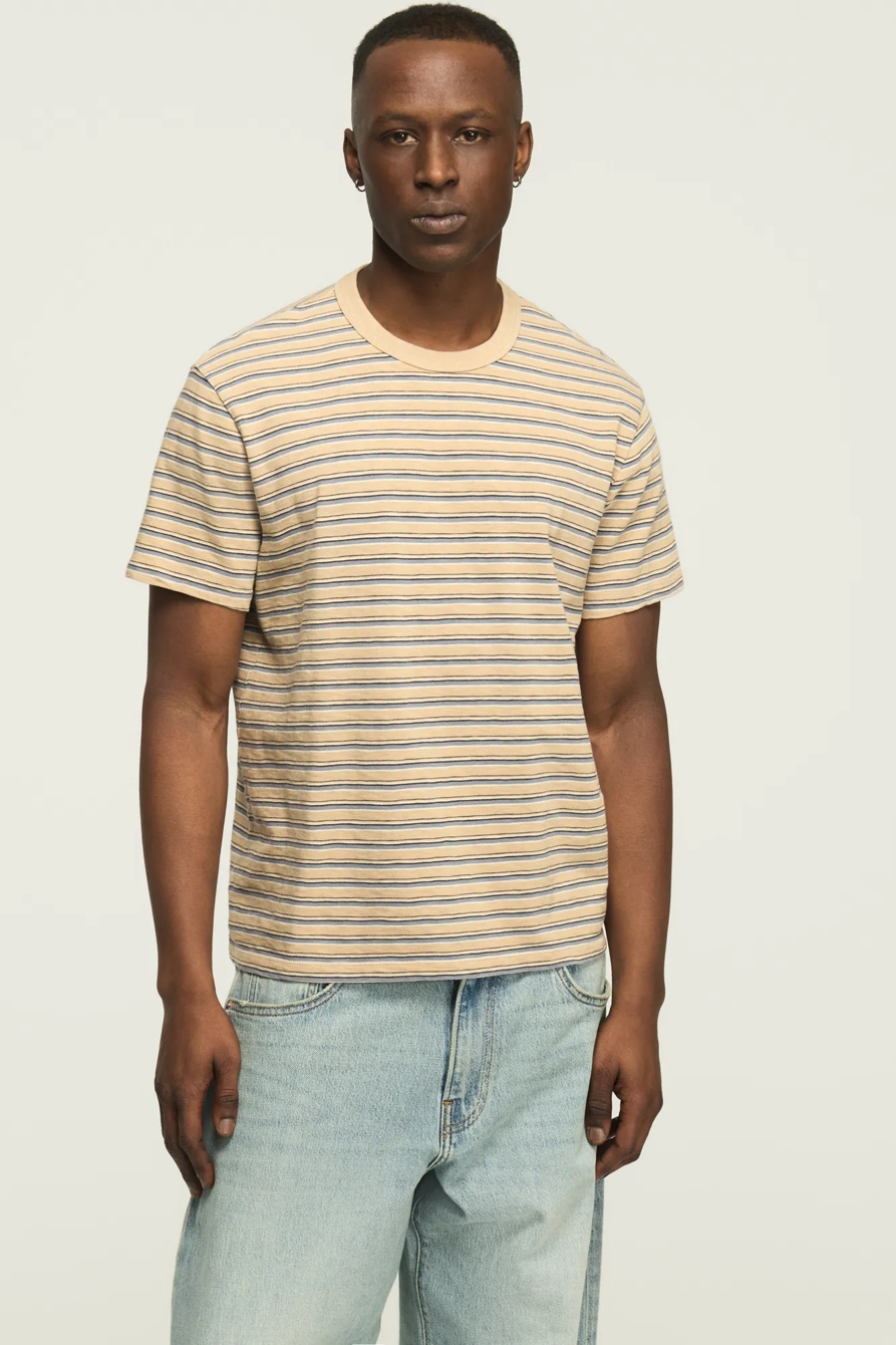 WEEKEND JERSEY RELAXED CREW NECK TEE — KHAKI MULTI — image 1