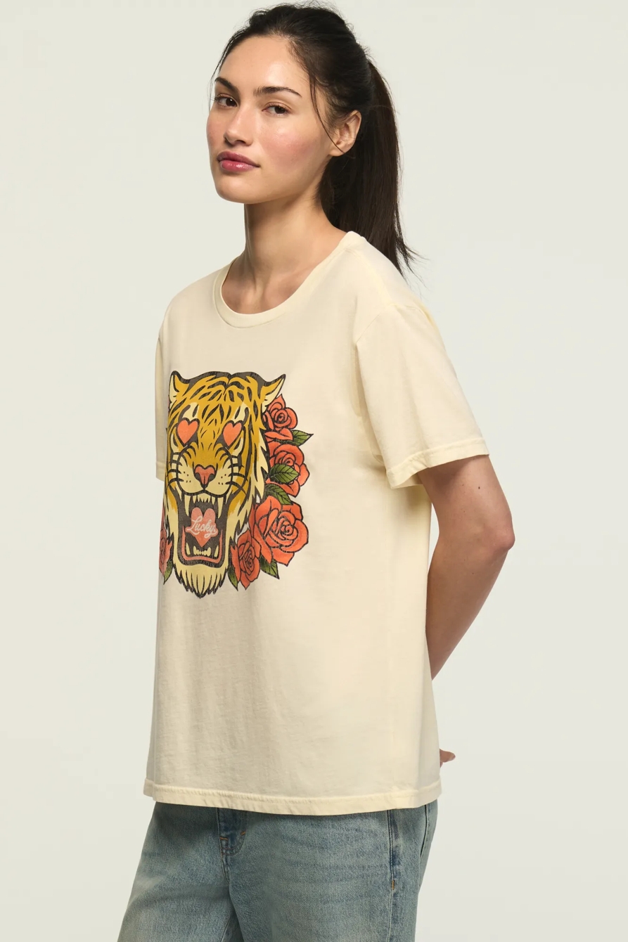 TIGER MOTO BOYFRIEND TEE — ANGORA — image 4