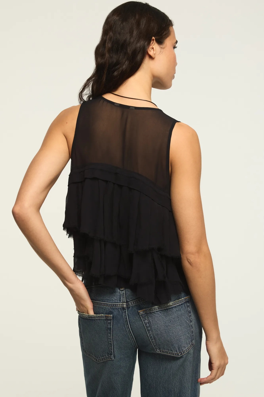FESTIVAL STUDDED RUFFLE VEST — METEORITE — image 3