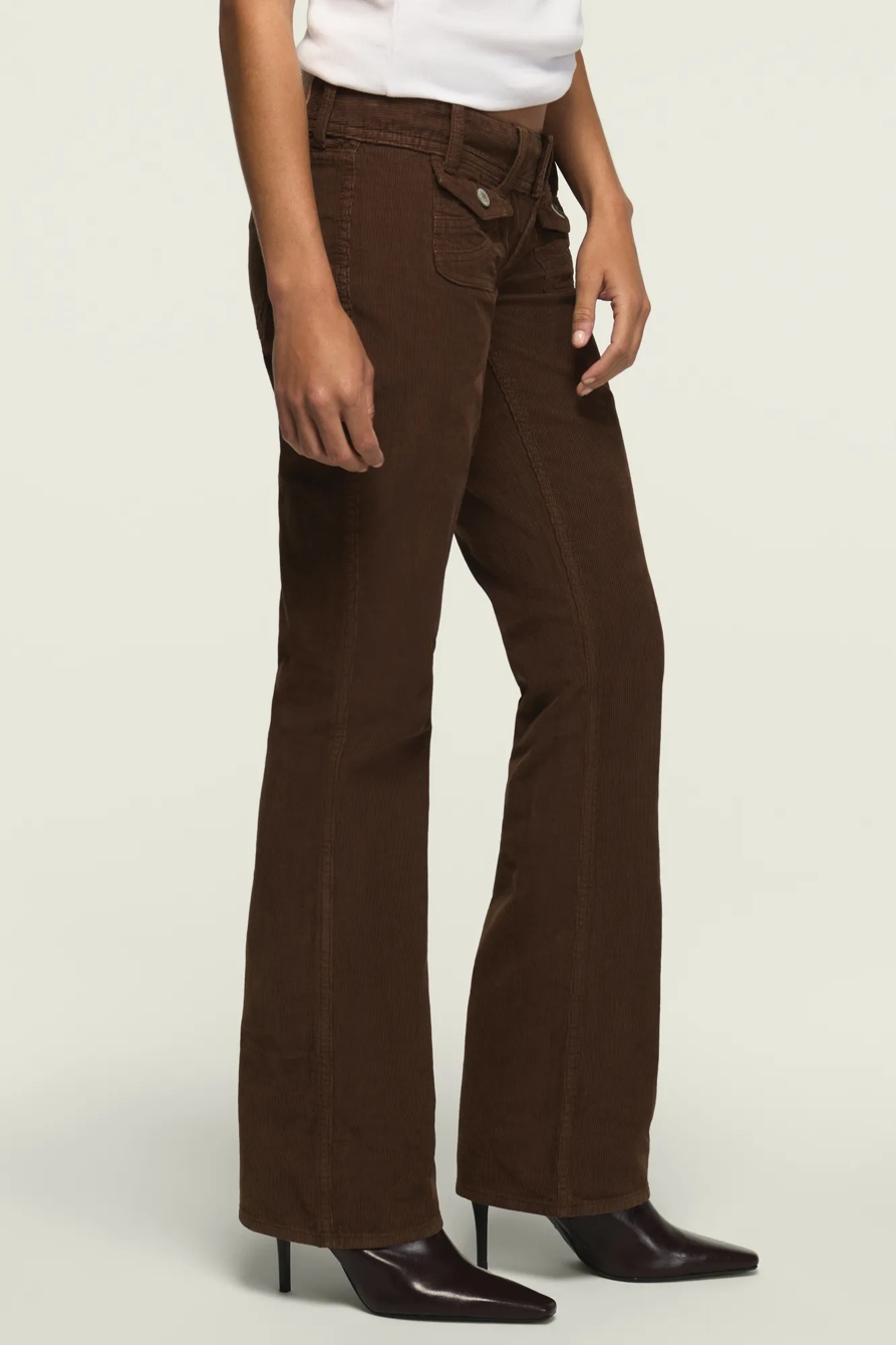 ULTRA LOW RISE CORDUROY LIL MAGGIE FLARE — FLIRTATIOUS WASH — image 5