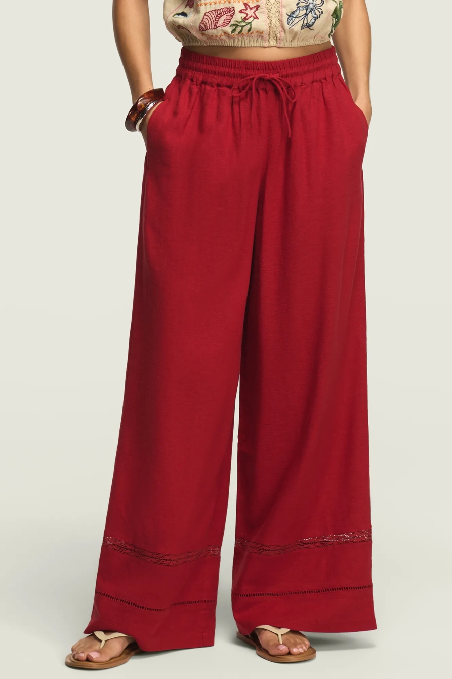 LINEN LACE TRIMMED PANT — EMBOLDENED — image 2