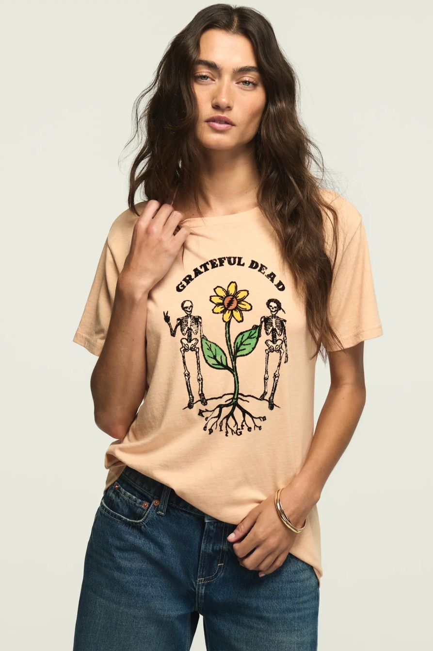 GRATEFUL DEAD SKELETONS BOYFRIEND TEE — PEACH NOUGAT — image 2