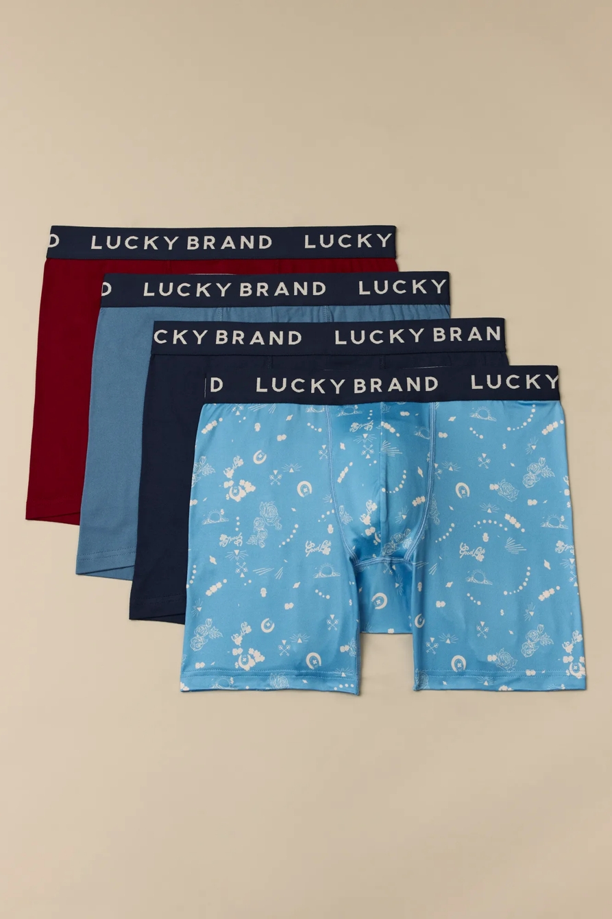 4 PACK ESSENTIAL SOFT BOXER BRIEFS — GOOD LUCK PRINT — image 1