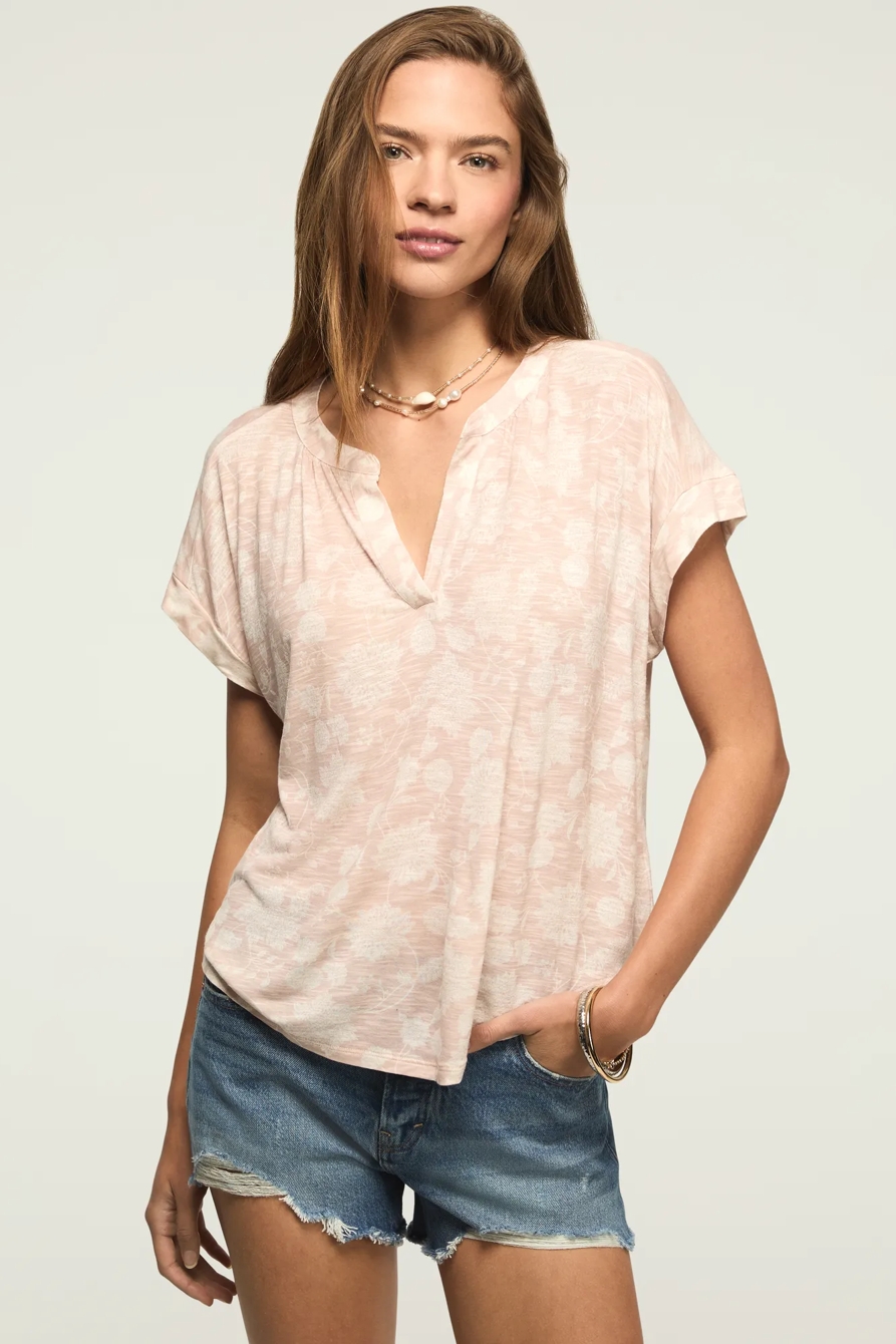 SANDWASH NOTCH TOP — Pink Floral — image 2