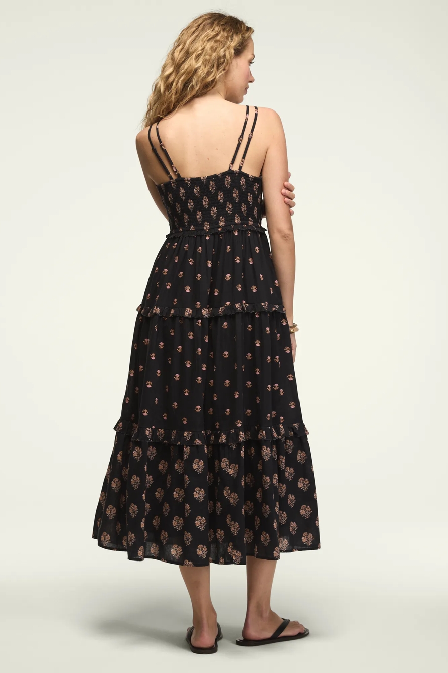 STRAPPY PRINT MIX MAXI DRESS — BLACK GEO FLORAL COMBO — image 3