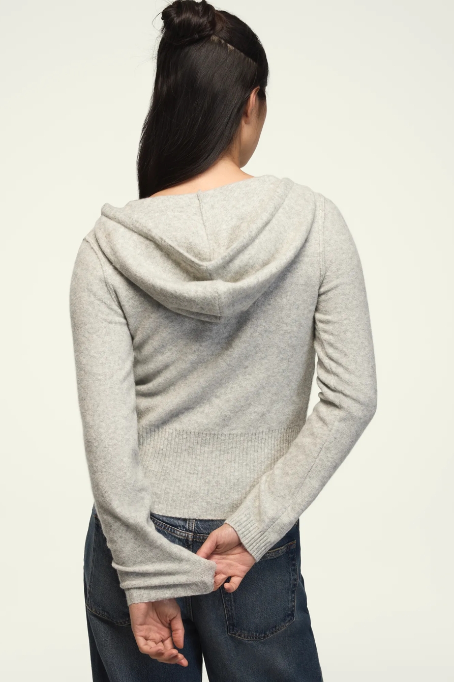 CLOUD SOFT ZIP UP HOODIE — LIGHT HEATHER GRAY — image 3