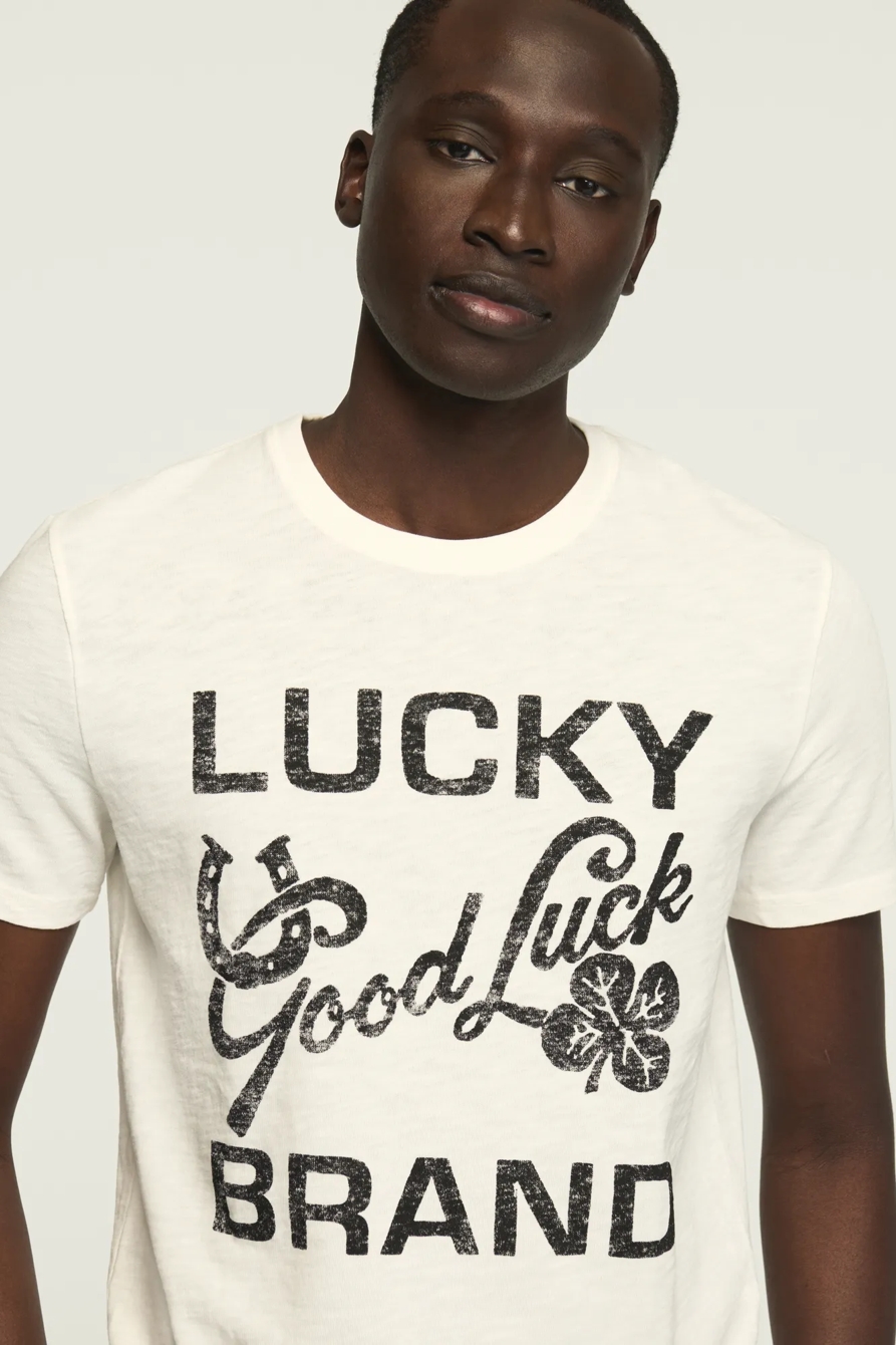 LUCKY GOOD LUCK TEE — BRIGHT WHITE — image 2
