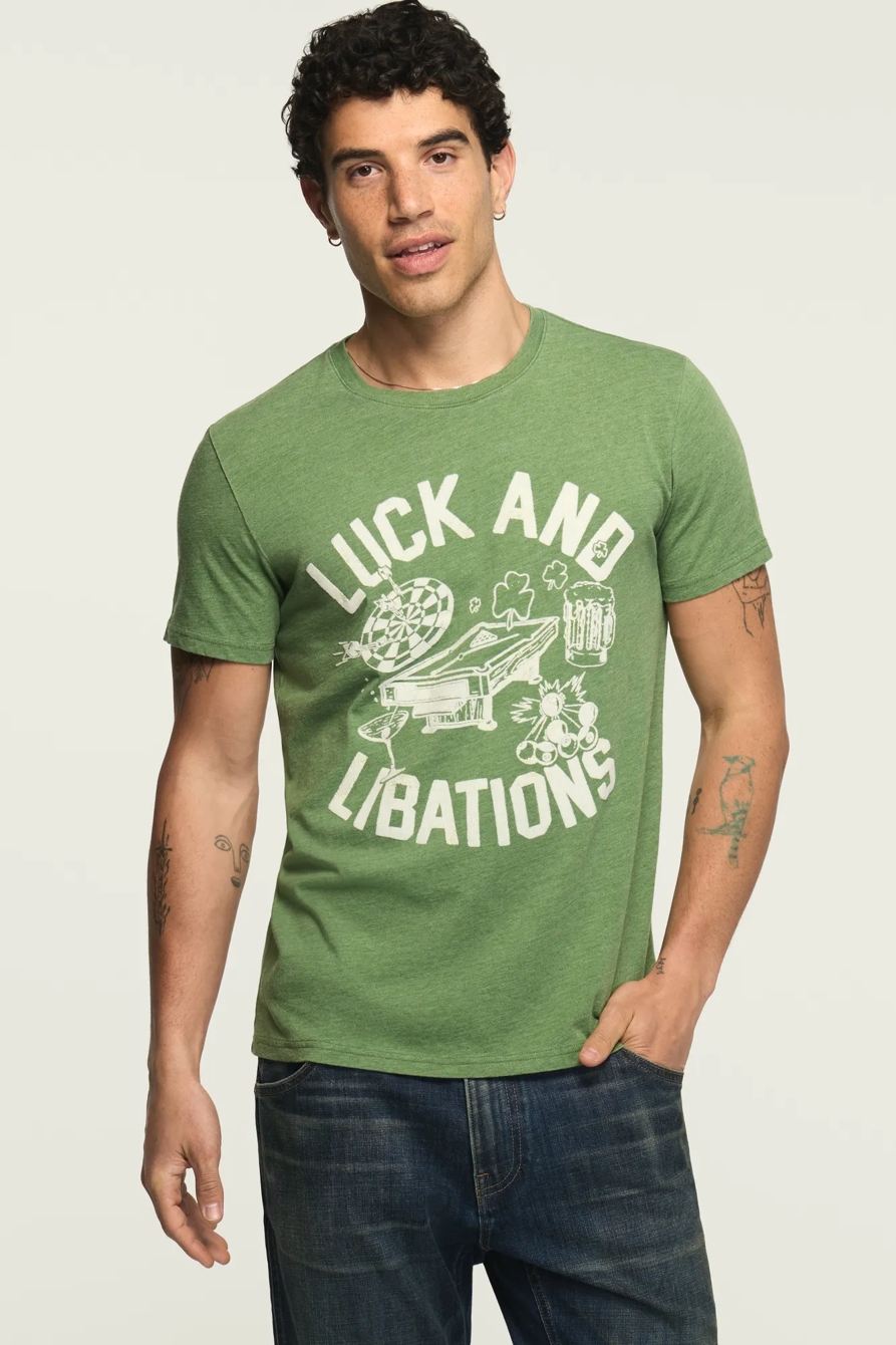 LUCK AND LIBATIONS TEE — ARTICHOKE GREEN — image 1