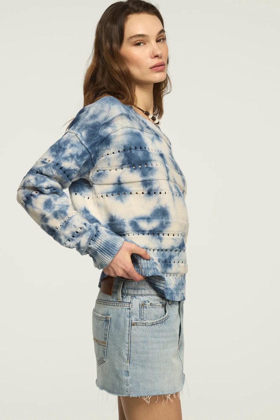 BEACHY TIE DYE PULLOVER SWEATER — TRUE NAVY — image 4