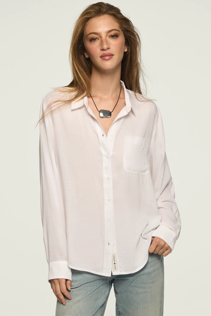 THE BOYFRIEND BUTTON-DOWN SHIRT — BRIGHT WHITE — image 2
