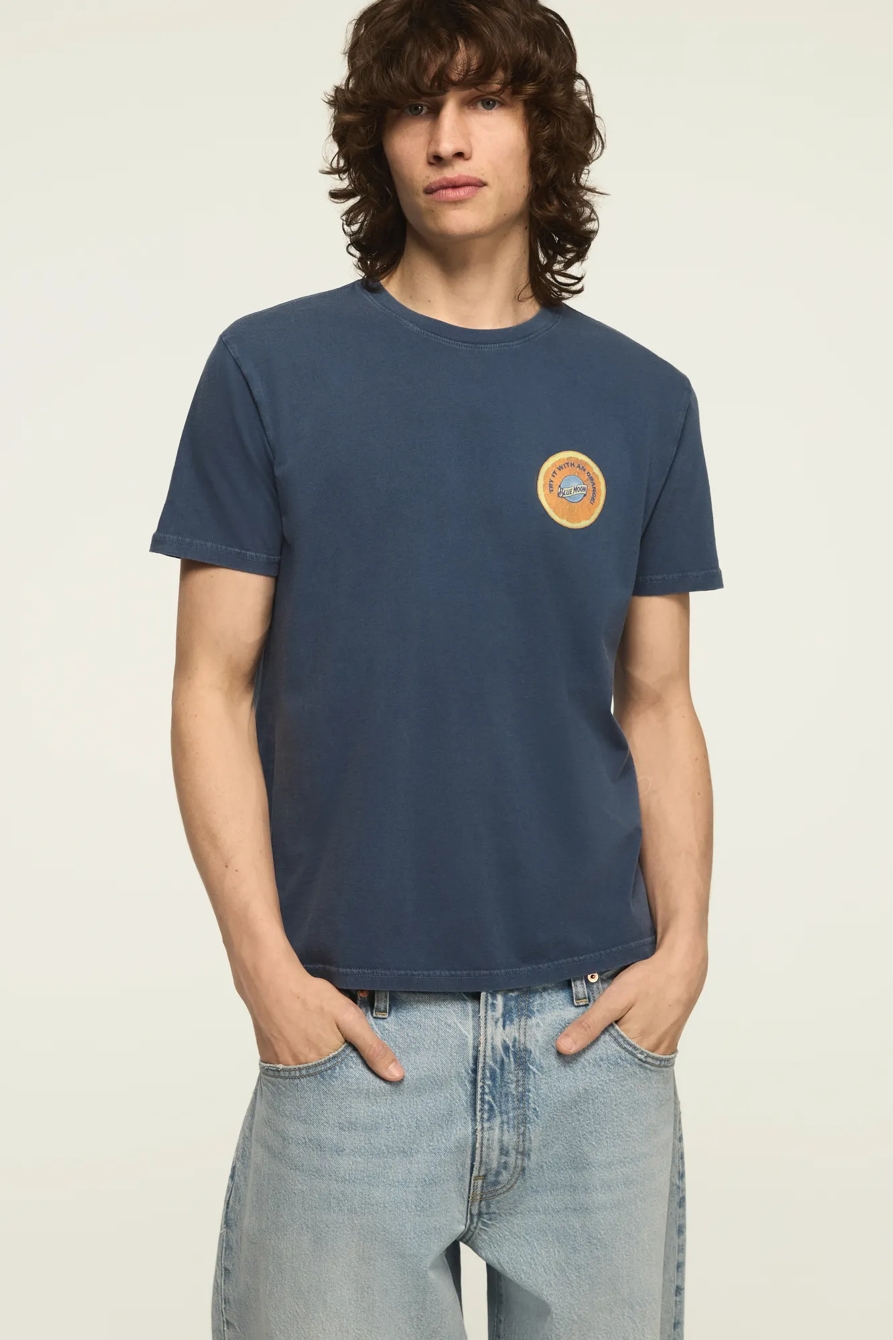 BLUE MOON ORANGE TEE — DARK DENIM — image 3