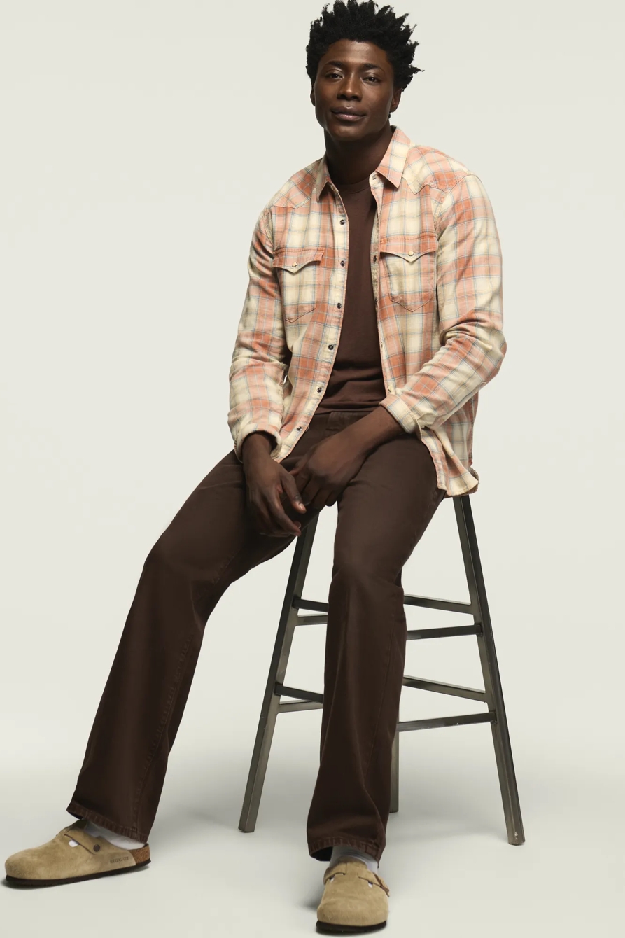 ACID WASH TWILL MESA WESTERN SHIRT — CREAM MULTI — image 1