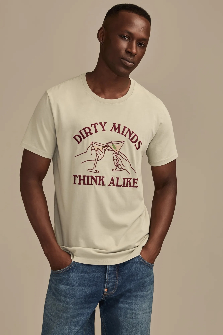DIRTY MINDS MARTINI TEE — PUSSYWILLOW GRAY — image 1