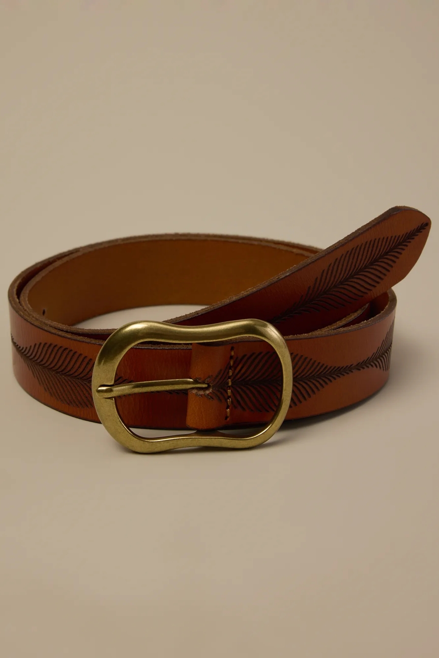 VINTAGE  EMBOSSED BELT — LIGHT BROWN — image 1
