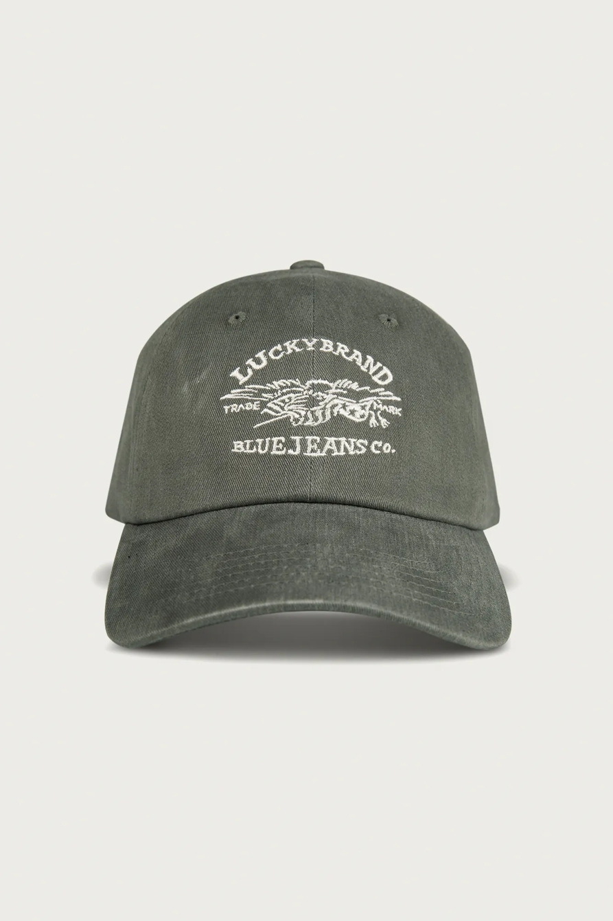 Lucky Blue Jeans Co. Embroidered Dad Hat — BRIGHT GREEN — image 4