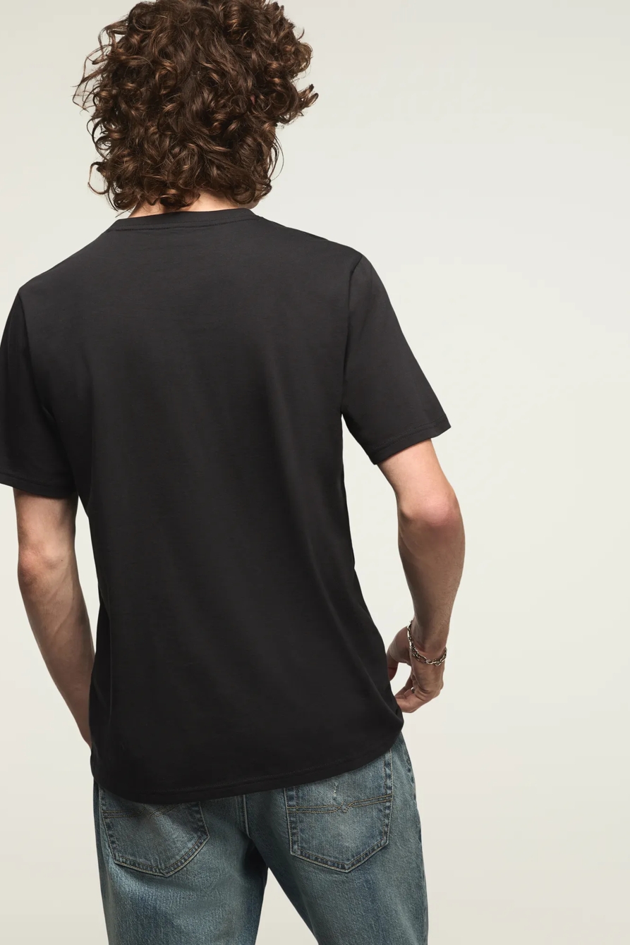 SUPIMA SHORT SLEEVE HENLEY — JET BLACK — image 4