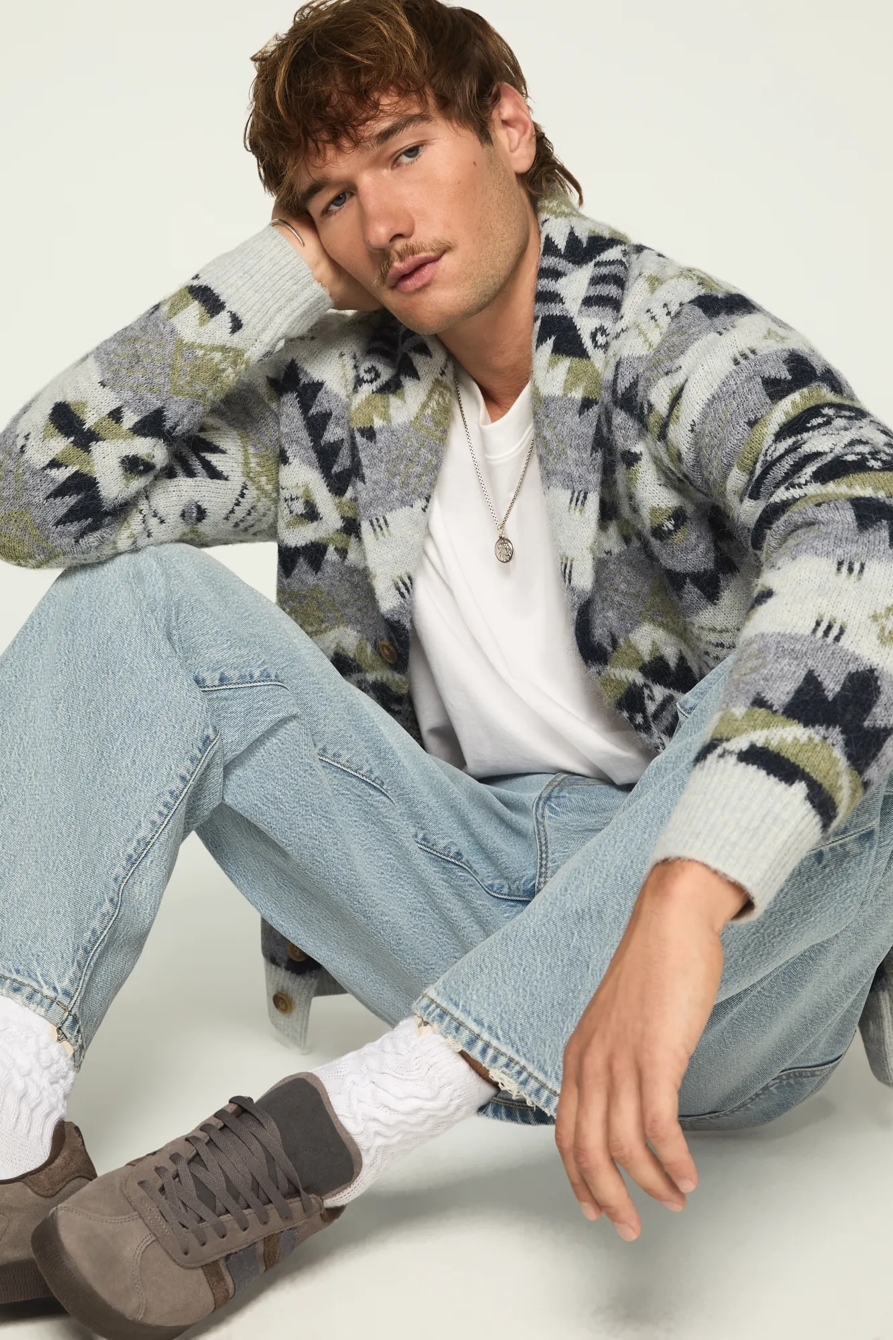 FAIR ISLE CARDIGAN — OATMEAL MULTI — image 6