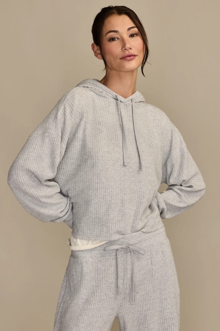 CLOUD WAFFLE HOODIE — LIGHT HEATHER GRAY — image 1